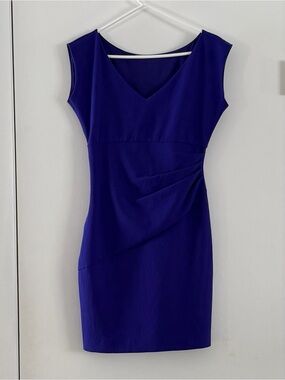 Diane Von Furstenberg Royal Blue V-Neck Sheath Mini Dress